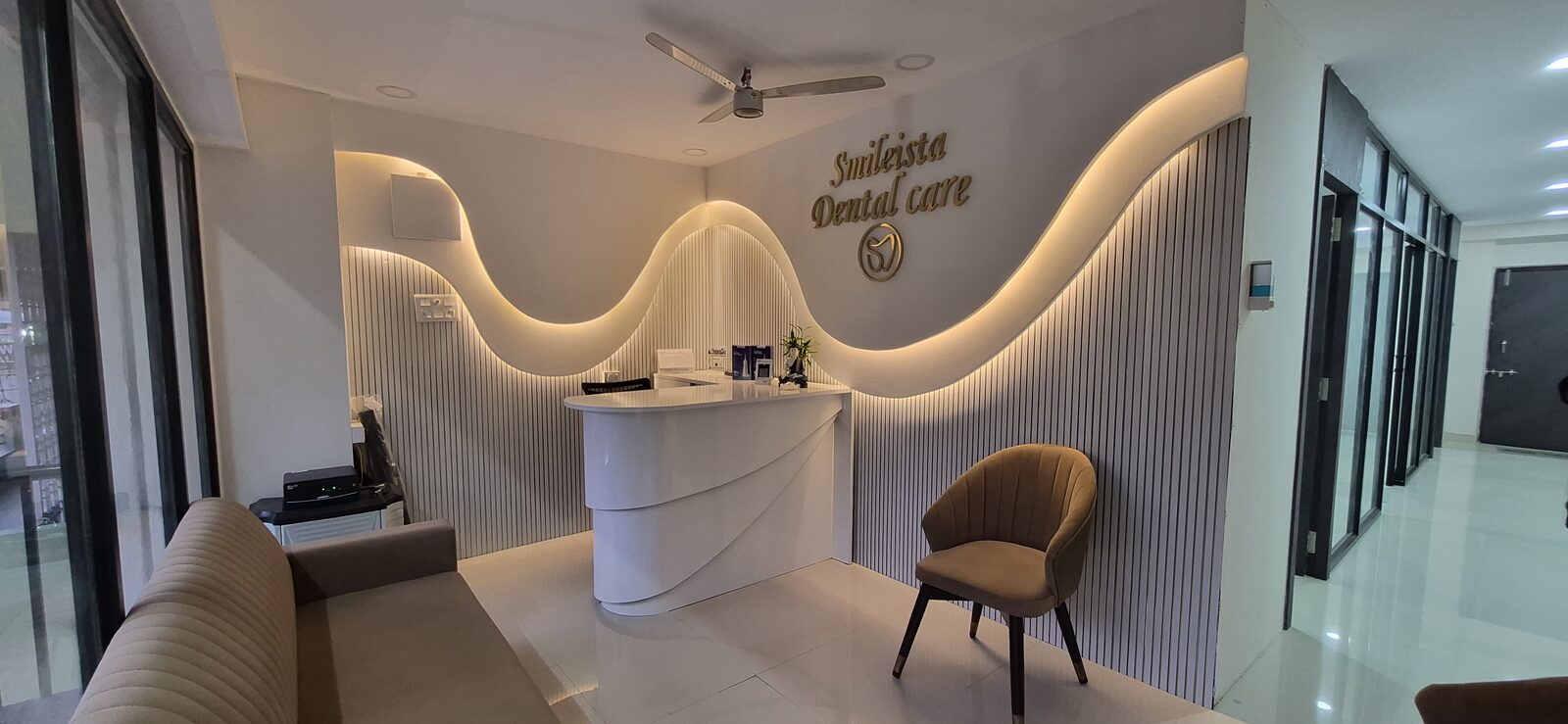 Reception of Smileista Dental Care in Puppalaguda, Hyderabad